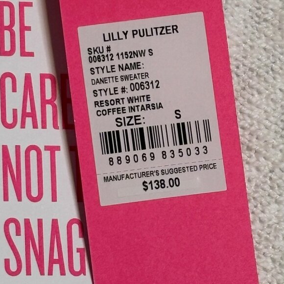 Lilly Pulitzer Sweater Womens Small Danette Coffee Beach Repeat Pullover NWT - Picture 10 of 12